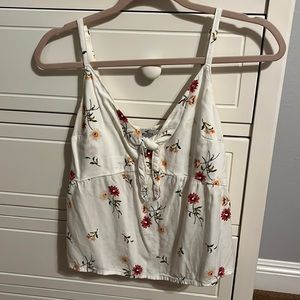 Hollister tie front babydoll tank top